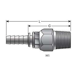 Gates® 8-8MPX Straight Hose Fitting, #8 Hose, 1/2 in, Hose x NPT Male Swivel, Steel