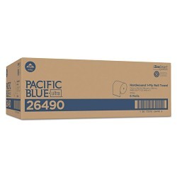 Georgia-Pacific® GPC26490 Ultra Paper Towel, Hardwound Roll, 1 Ply, Paper, White, 7.87 in Width
