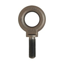 Gray Tools BS24 Self-Colored Shoulder Pattern Eye Bolt, 3/4-10, 2 in L Shank, Forged Carbon Steel, Galvanized