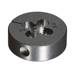 Greenfield Industries Cleveland® C65817 Round Die, Imperial, 3/8-24 in, UNF, 3/8 in Thickness, 1 in Die Outside Dia, High Speed Steel