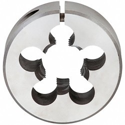 Greenfield Industries Cle-Line® C65833 Round Die, Metric, M12 x 1.75, Metric, 9.52 mm Thickness, 25.4 mm Die Outside Dia, High Speed Steel