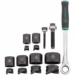 Greenlee® 7238SB Manual Round Knockout Punch Kit, 10 ga, For Use With: Battery Powered/Hydraulic Ratchet Driver & 3/8 in & 3/4 in Draw Stud, 1/2 to 2 in, Mild Steel