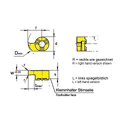 HORN RU114.0078.08 TN35 Grooving Insert, 0078 Insert, Right Hand Cutting, 0.078 in Cutting Width, Material Grade: TN35