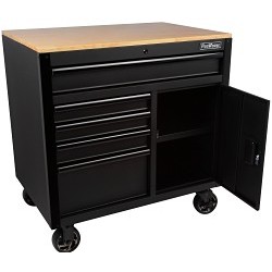 HOSPECO® ProWorks® W36MWC5XD Tool Chest, 37.2 in Height, 36 in Width, 24.5 in D, Black