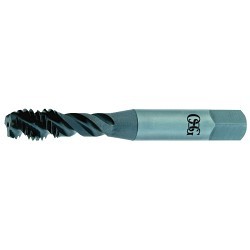 HY-PRO® 2941608 290 Premium Spiral Flute Tap, Right Hand Cutting, 3/8-16 Thread, H5 Thread Limit, 2.5P-3P Modified Bottoming Chamfer, 3 Flutes, TiCN Coated, HSSE