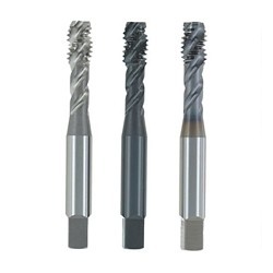 HY-PRO® 2941608 290 Premium Spiral Flute Tap, Right Hand Cutting, 3/8-16 Thread, H5 Thread Limit, 2.5P-3P Modified Bottoming Chamfer, 3 Flutes, TiCN Coated, HSSE