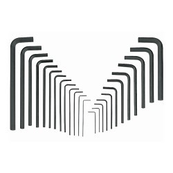 Harbor Freight Tools Pittsburgh 62173 Hex Key Set, Metric/SAE, 25 Piece, 1/16 to 3/8 in, 1.5 to 10 mm Hex, Carbon Steel, Black Oxide