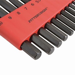 Harbor Freight Tools Pittsburgh 62173 Hex Key Set, Metric/SAE, 25 Piece, 1/16 to 3/8 in, 1.5 to 10 mm Hex, Carbon Steel, Black Oxide