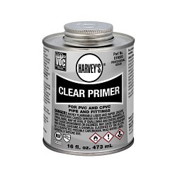 Harvey® 019020-12 Low VOC Professional Grade Primer, For Use With All Classes and Schedules of CPVC, PVC Pipe and Fittings, Clear, 16 oz Container