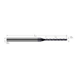 Harvey Tool Harvey Tool 12516 Square End Mill, 1/4 in Cutter Dia, 1-1/2 in Length of Cut, 4 Flutes, 1/4 in Shank Dia, 4 in Overall Length, AITiN Coated