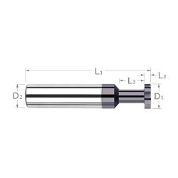 Harvey Tool Harvey Tool 22361-C3 Keyseat Cutter, 1/4 in Cutter Dia, 0.06 in Cutting Width, 2-1/2 in Overall Length, 1/4 in Shank Dia