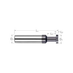 Harvey Tool 23520-C3 Keyseat Cutter, Shank Connection, 5/16 in Dia Cutter, 0.056 in W Cutting, 2-1/2 in OAL, 5/16 in Dia Shank