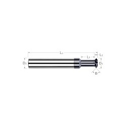 Harvey Tool Harvey Tool 26810-C3 Double Angle Shank Cutter, Shank, 90 deg Angle, 1/2 in Cutter Dia, 0.187 in Cutting Width, Solid Carbide Tipped