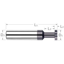 Harvey Tool 43595-C3 Standard Slotting Keyseat Cutter, Shank Connection, 1/8 in Dia Cutter, 0.125 in W Cutting, 1-1/2 in OAL, 1/8 in Dia Shank