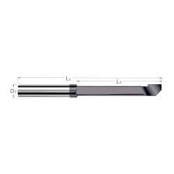 Harvey Tool Harvey Tool 29240L Boring Bar, 0.24 in Minimum Bore Dia, 1-1/2 in Maximum Bore Depth, 2-1/2 in Overall Length, Carbide
