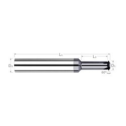 Harvey Tool Harvey Tool 54250-C3 Single-Profile Thread Mill, 8 in Thread, UN Thread, 2-1/2 in Overall Length, 4 Flutes, 1/4 in Shank Dia