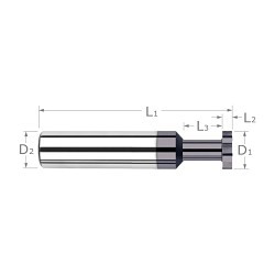 Harvey Tool Harvey Tool 70330-C3 Keyseat Cutter, 3/8 in Cutter Dia, 1/16 in Cutting Width, 2-1/2 in Overall Length, 3/8 in Shank Dia