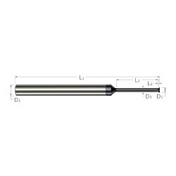 Harvey Tool Harvey Tool 846440-C3 Chamfer Mill, 0.21 in Cutter Head Dia, 90 deg Included Angle, 2-1/2 in Overall Length, Solid Carbide Tipped, AITiN Coated