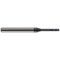 Harvey Tool 876031-C3 Center Cut Standard Length Miniature End Mill, 0.031 in Dia Cutter, 0.01 in Corner Radius, 3/32 in Length of Cut, (4) Flutes, 1/8 in Dia Shank, 1-1/2 in OAL, AlTiN