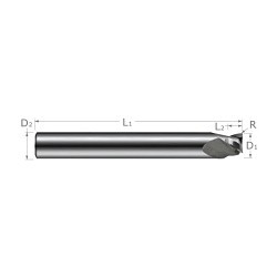 Harvey Tool Harvey Tool 864806-C8 Picatinny Form Cutter, 0.206 in Cutter Dia, 2-1/2 in Cutting Width, 3 Teeth, 1/4 in Shank Dia, 2-1/2 in Overall Length