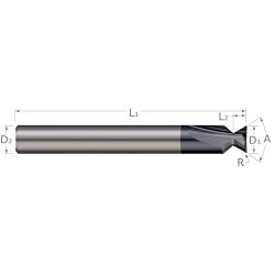 Harvey Tool Harvey Tool 928412-C3 Dovetail Cutter, 3/16 in Cutter Dia, 1/8 in Cutting Width, 3/16 in Shank Dia, 45 deg Included Angle, 2 in Overall Length