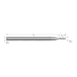 Harvey Tool Harvey Tool 942312-C8 Square End Mill, 3/16 in Cutter Dia, 9/16 in Length of Cut, 3 Flutes, 3/16 in Shank Dia, 2 in Overall Length, Uncoated