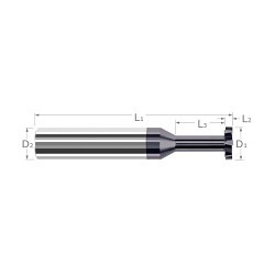 Harvey Tool Harvey Tool 955680-C3 Keyseat Cutter, 1/2 in Cutter Dia, 1/4 in Cutting Width, 3 in Overall Length, 1/2 in Shank Dia