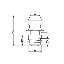 Heritage™ H1641Z3 Straight H1641Z3, 1/4-28 SAE-LT Thread, 0.54 in OAL, Clear Trivalent Zinc Plated, Steel, 0.18 in L Shank