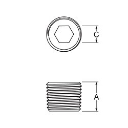 e™ PP-0750E31-LCPL Hex Socket Pipe Plug, Low Carbon Steel, 3/4-14 Nominal, NPTF End Style, Plain, Domestic