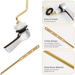 Hibbent 01 Replacement Toilet Tank Lever, For Use With: Angle Mount Toilet, Brass, Polished Chrome