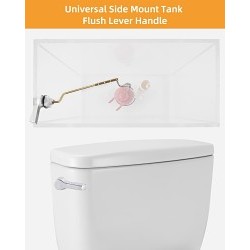 Hibbent 01 Replacement Toilet Tank Lever, For Use With: Angle Mount Toilet, Brass, Polished Chrome