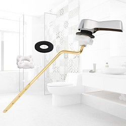 Hibbent 01 Replacement Toilet Tank Lever, For Use With: Angle Mount Toilet, Brass, Polished Chrome