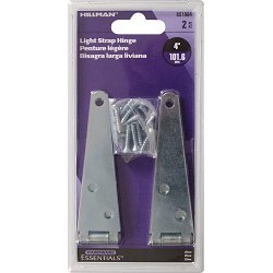 Hillman™ 852553 Strap Hinge, Zinc Plated Steel, Screw On Mount