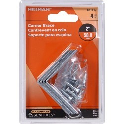 Hillman™ Hardware Essentials 851117 Corner Brace, 2 in Length, 5/8 in Width, Steel