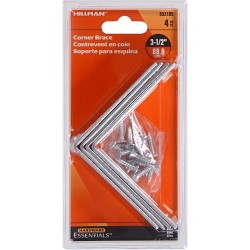 Hillman™ Hardware Essentials 852195 Corner Brace, 3 in Length, 3/4 in Width, Steel