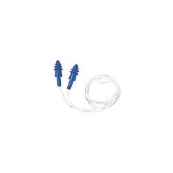 Honeywell 154-AS-30W Ear Plug, 27 dB Noise Reduction Rating, Flange, Specifications Met: ANSI S3.19, ANSI S12.6, AS/NZS 1270, EN 352-2, NOHSC, Z94.2-1994, Disposable/Reusable: Reusable, Universal, Blue Plug, White Cord