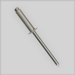Blind Rivet, Open End, Aluminum, 1/8 in Rivet Dia, 0.275 in Length, 0.062-0.125 in Grip Range, Button