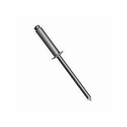 Blind Rivet, Open End, Aluminum, 3/16 in Rivet Dia, 0.825 in Length, 0.501-0.625 in Grip Range, Button