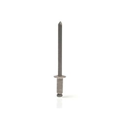 Blind Rivet, Open End, Aluminum, 3/16 in Rivet Dia, 0.825 in Length, 0.501-0.625 in Grip Range, Button