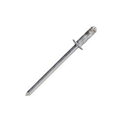Blind Rivet, Open End, Stainless Steel, 1/8 in Rivet Dia, 0.275 in Length, 0.062-0.125 in Grip Range, Button