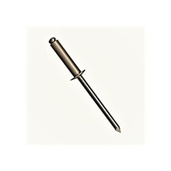 Blind Rivet, Open End, Stainless Steel, 1/8 in Rivet Dia, 0.275 in Length, 0.062-0.125 in Grip Range, Button