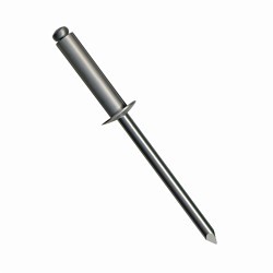 Blind Rivet, Open End, Stainless Steel, 1/8 in Rivet Dia, 0.275 in Length, 0.063-0.125 in Grip Range, Button