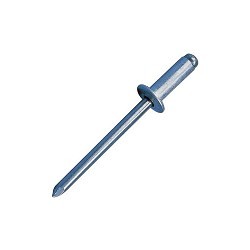 Blind Rivet, Open End, Stainless Steel, 1/8 in Rivet Dia, 0.275 in Length, 0.063-0.125 in Grip Range, Button