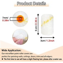Hubbaw HUB200.15PK Paint Roller Cover, 3/8 in Nap, 2 in Length, Microfiber