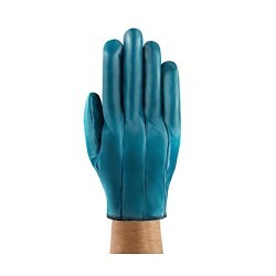 Hynit® 208003 32-105 Industrial Gloves, Light Duty, Large, #9, Cotton Interlock/Nitrile, Blue, Cut and Sewn, Cotton, Slip-On Cuff, Nitrile, Palm Coating Coverage, 8-1/2 in Length