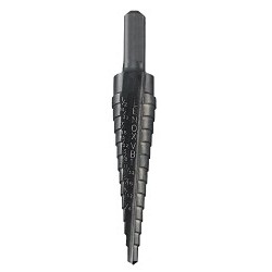 Stanley Black & Decker® Lenox® Vari-Bit® 30881VB1 Step Drill Bit, 1/8 in Dia Min Hole, 1/2 in Dia Max Hole, 13 Steps, HSS, 13 Hole Sizes, 1/4 in Shank