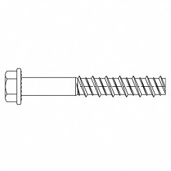 ITW Buildex RED HEAD® LDT-1240X Screw Anchor, 1/2 in Dia, 4 in Overall Length, Hex Washer Serrated Head Drive, Hardened Steel, 2 in Minimum Embedment Depth