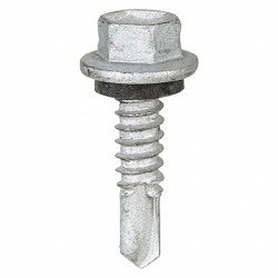 ITW CCNA 1023000 Self Drilling Screw, Imperial, #12-14 Diameter - Thread Size, 3/4 in Overall Length, Hex Washer Head, External Hex Drive, Carbon Steel, Climaseal, Tex Point, Grade C1022, 5/16 in Drive