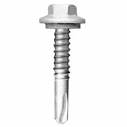 ITW CCNA 1023000 Self Drilling Screw, Imperial, #12-14 Diameter - Thread Size, 3/4 in Overall Length, Hex Washer Head, External Hex Drive, Carbon Steel, Climaseal, Tex Point, Grade C1022, 5/16 in Drive