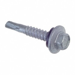 ITW CCNA 1023000 Self Drilling Screw, Imperial, #12-14 Diameter - Thread Size, 3/4 in Overall Length, Hex Washer Head, External Hex Drive, Carbon Steel, Climaseal, Tex Point, Grade C1022, 5/16 in Drive